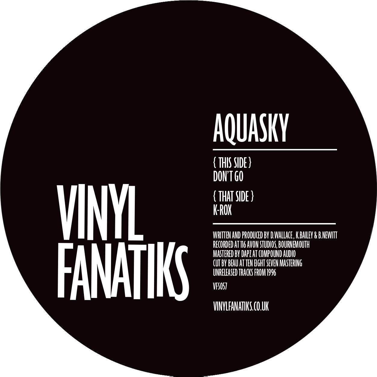 *PERSONALLY SIGNED TO YOU* Aquasky - Don't Go/K-Rox - VFS057