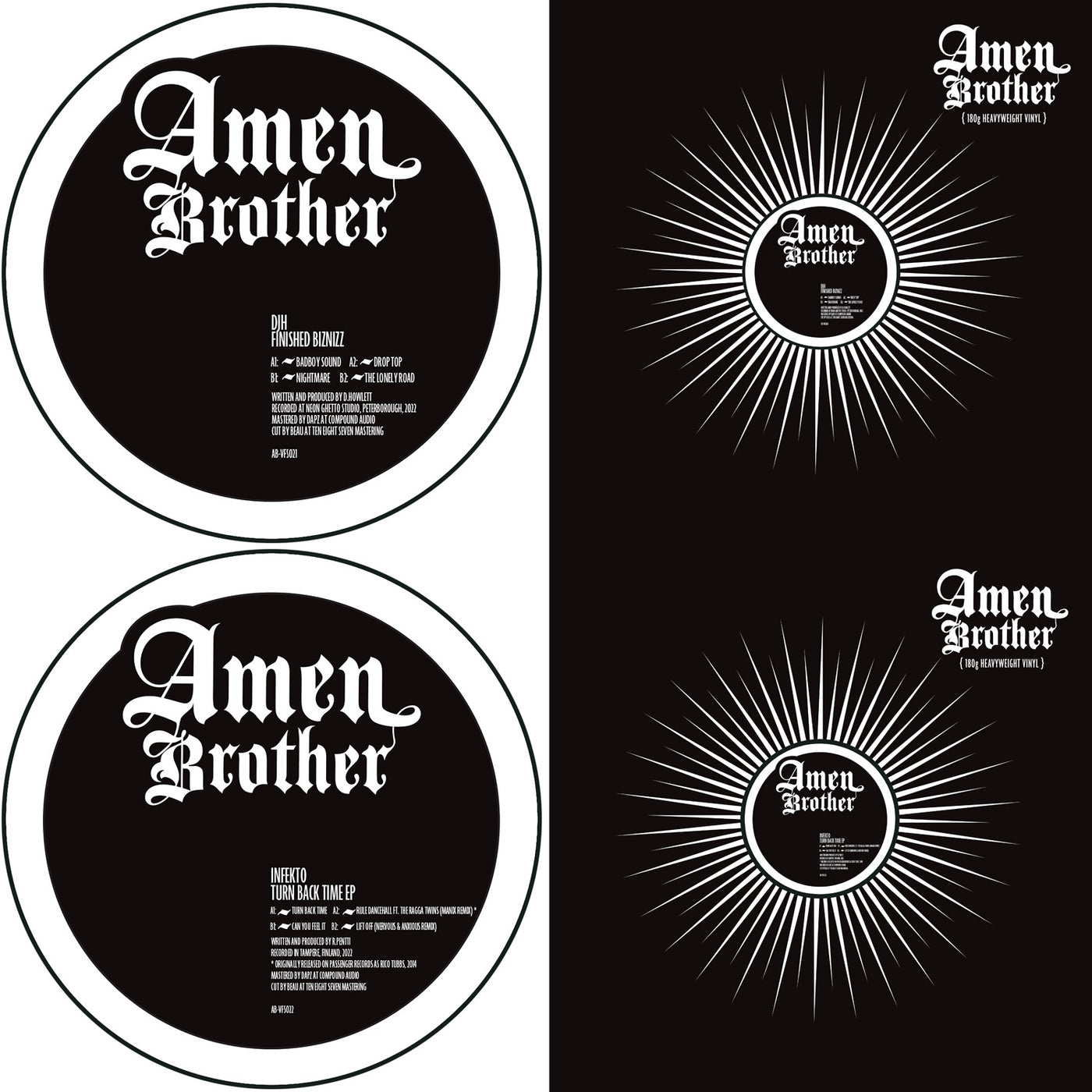 Amen Brother Double Pack - DJH & Infekto ft Ragga Twins/Manix/Nervous & Anxious (12" Vinyl & Digital WAVs)