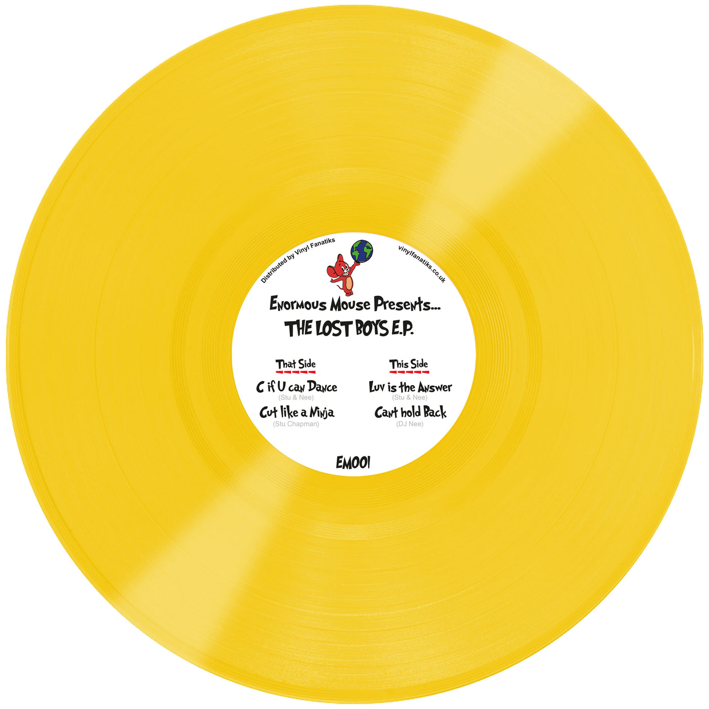 Stu & Nee - The Lost Boys EP – YELLOW VINYL - Enormous Mouse
