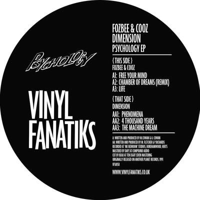 Fozbee & Cooz / Dimension - The Psychology EP - VFS015X - BLACK VINYL & FLYER