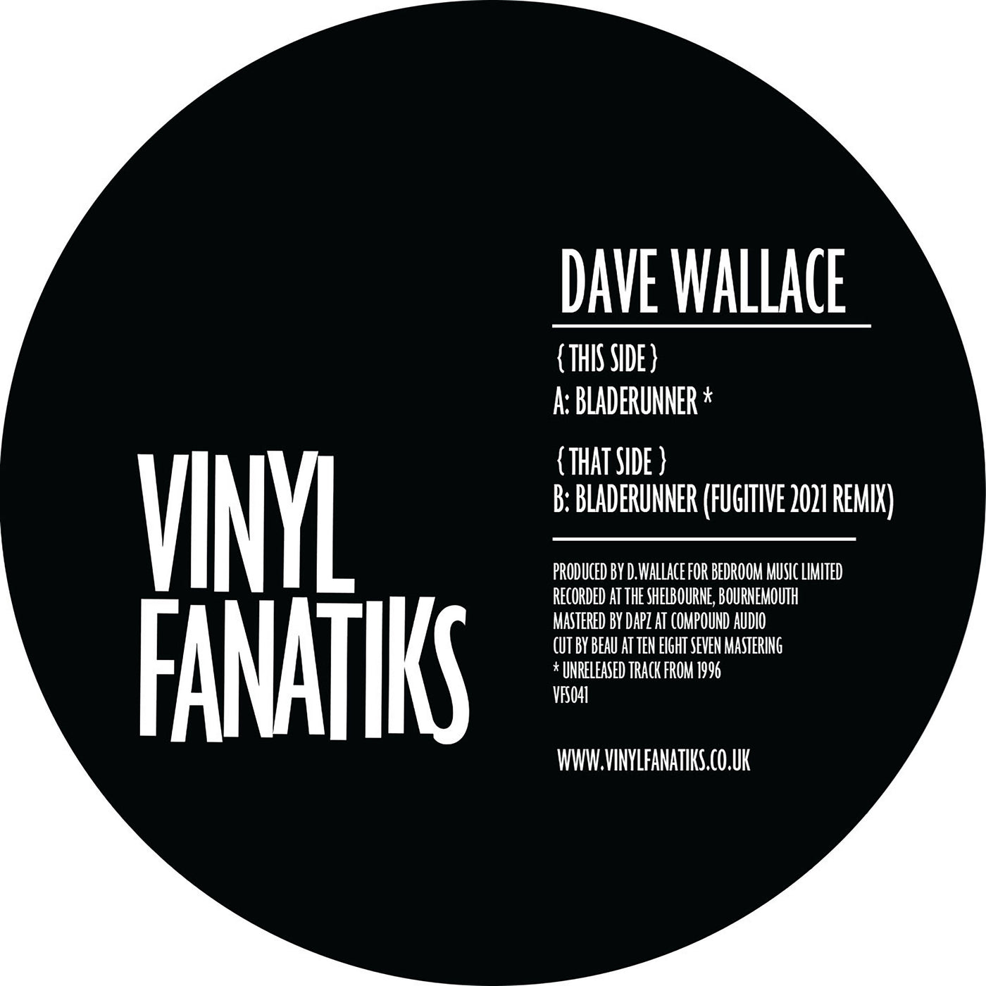 Dave Wallace - Bladerunner - VFS041 - Black Vinyl