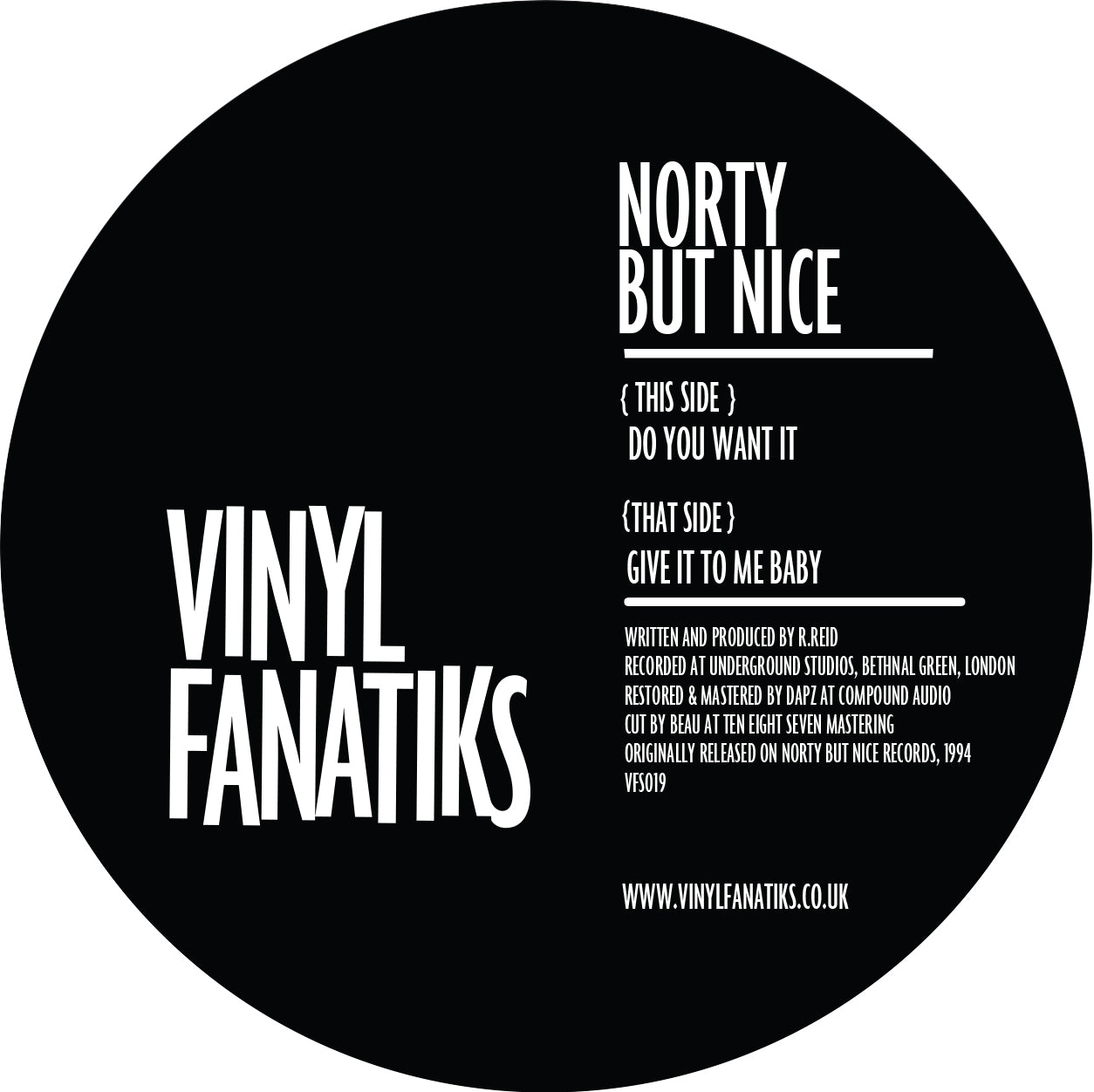 Norty But Nice - Do You Want It/Give It To Me Baby – VFS019 - ORANGE VINYL