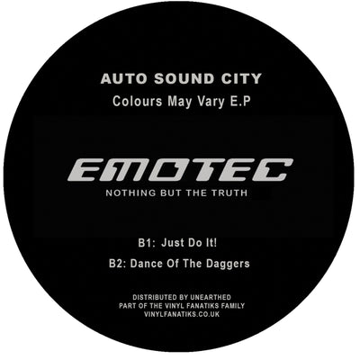 MONTHLY BONUS - Auto Sound City - Colours May Vary EP - EMOTEC003 (12" Vinyl & Digital WAVs)