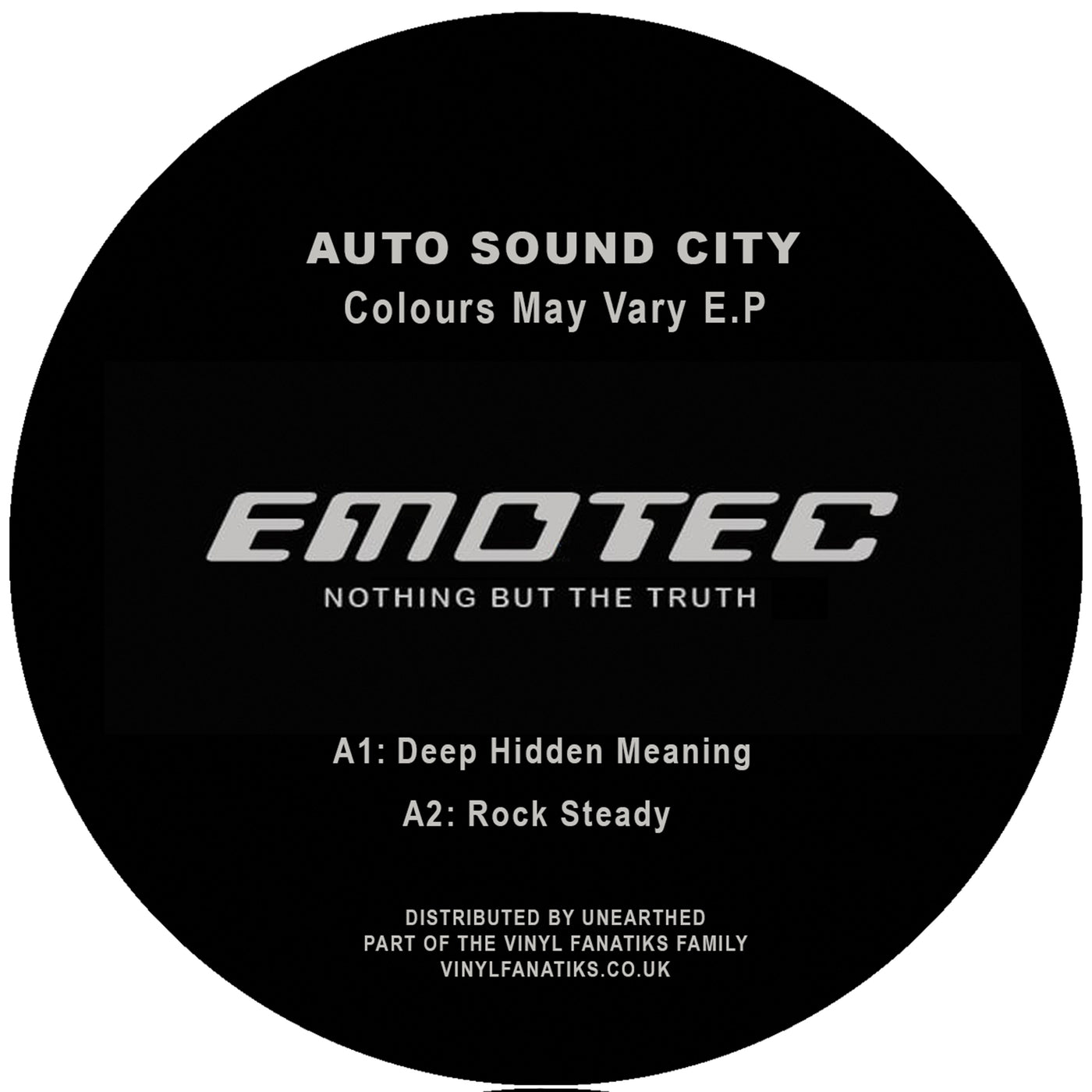 MONTHLY BONUS - Auto Sound City - Colours May Vary EP - EMOTEC003 (12" Vinyl & Digital WAVs)