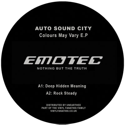 MONTHLY BONUS - Auto Sound City - Colours May Vary EP - EMOTEC003 (12" Vinyl & Digital WAVs)