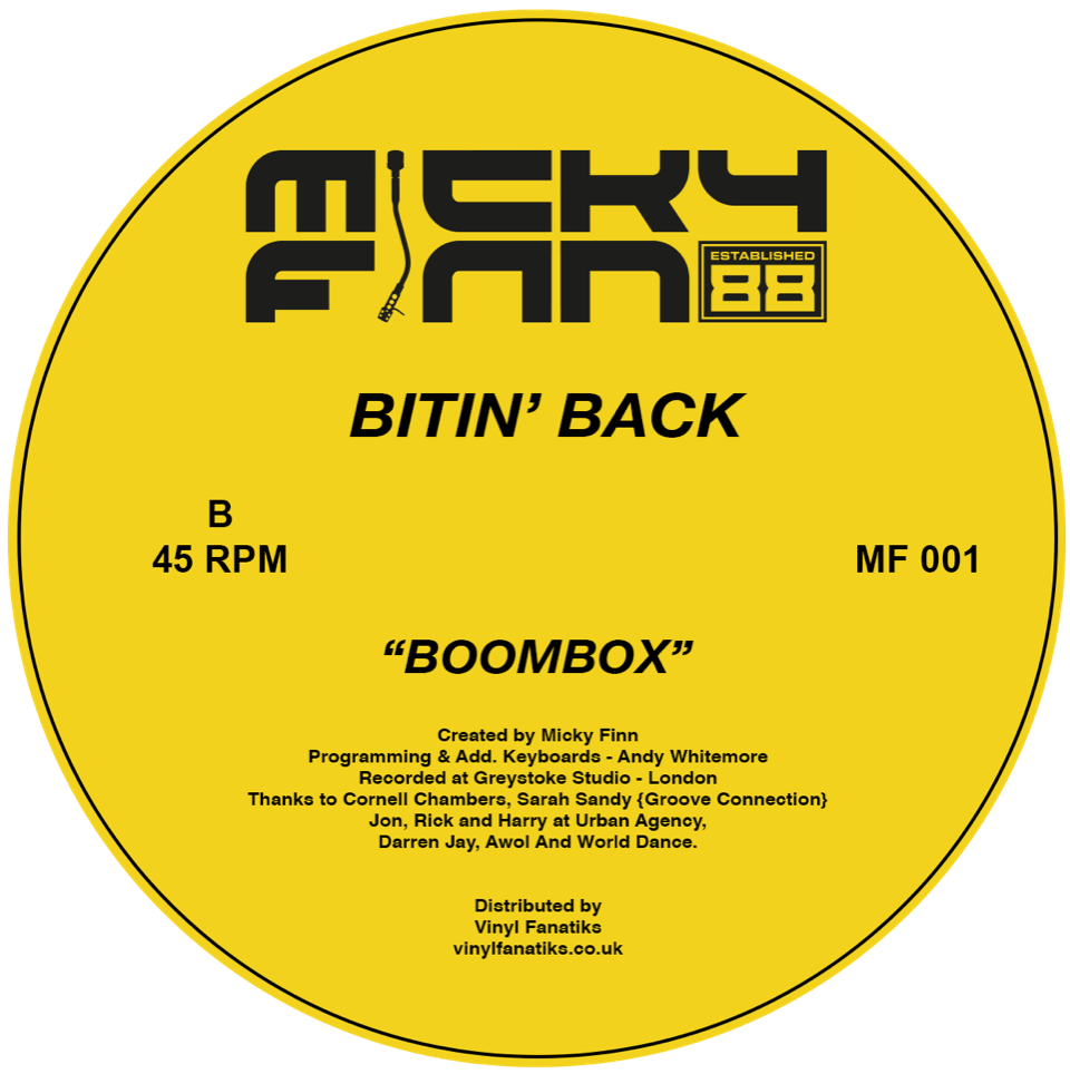 Micky Finn presents Bitin' Back - She's Breaking Up / Boombox - MF001