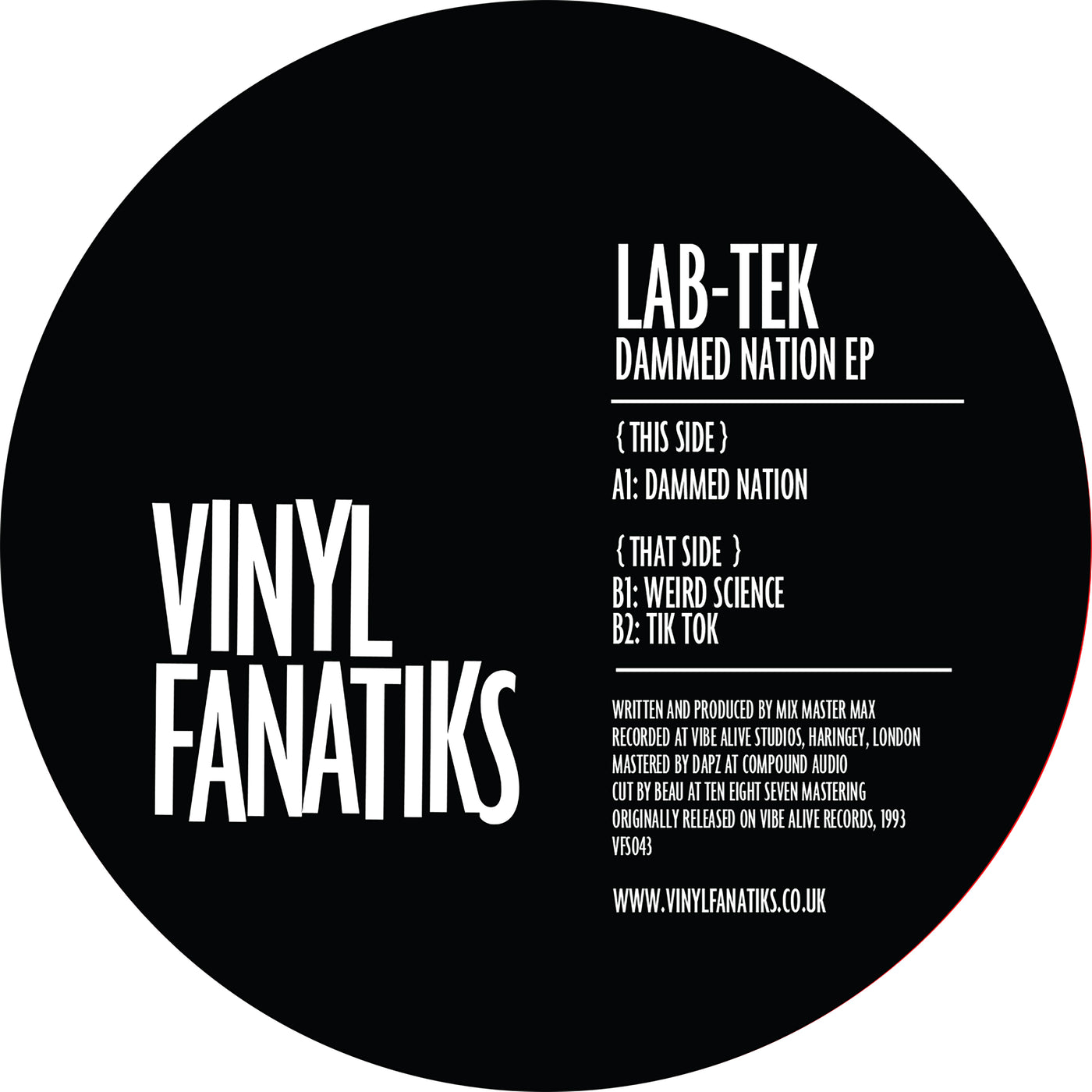 *SIGNED* Lab-Tek – Dammed Nation EP – VFS043 (Galatik Grey Vinyl)